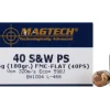 Magtech Ammunition 40 S&W 180 Grain Full Metal Jacket High Velocity