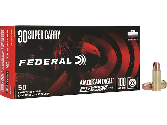Federal American Eagle Ammunition 30 Super Carry 100 Grain Full Metal Jacket Box of 50