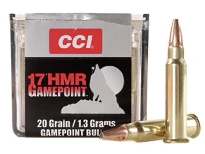 CCI GamePoint Ammunition 17 Hornady Magnum Rimfire (HMR) 20 Grain Jacketed Spire Point Box of 50