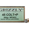 Grizzly Ammunition 45 Colt (Long Colt) +P 265 Grain Cast Performance Lead Wide Flat Nose Gas Check (1400 fps) Box of 20