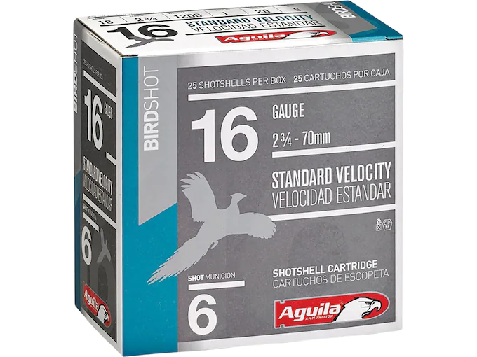 Aguila Standard Velocity Ammunition 16 Gauge 2-3/4" 1 oz #6 Shot