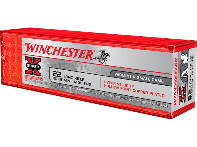 Winchester Hyper Speed Rimfire Ammunition 22 Long Rifle 40 Grain Plated Lead Hollow Point
